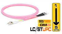 Cabo fibra óptica MM OM4 50/125µ  LC/UPC - ST/UPC  DX LSZH violeta