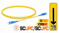 Cable de fibra óptica SM OS2 9/125µ  SC/UPC - SC/UPC  LSZH SX Amarillo 15m.