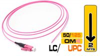 Cabo fibra óptica MM OM4 50/125µ  LC/UPC s/terminaçao  0.9mm LSZH 2 m.