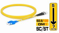 Cabo fibra óptica MM OM1 62.5/125 SC-ST/UPC DX LSZH amarelo