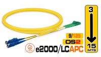 Cable fibra óptica SM OS2 9/125 E2000 LC/APC DX