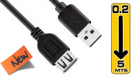 Cable alargador USB 2.0 tipo A Macho - tipo A Hembra