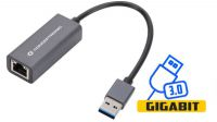 Adaptador USB 3.0 Ethernet RJ45 Giga negro