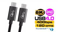 Cable USB-C M-M USB4 Thunderbolt (20V Máx 5A) Negro 1.2m
