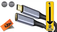 Cabo extensão USB-C  M - USB-C  F Gen3.2  20Gbps 5Amp 4K 60Hz