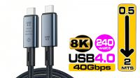 Cable USB 4.0 tipo C-C 240W 40Gbps 8K 60Hz