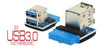 Adaptador interno USB 3.0 IDC19 pinos a 2 x tipo A fêmea