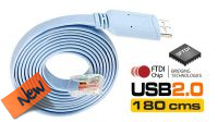 Cabo de consola USB 2.0 a RJ45 Chip FTDI (RS232) Azul 1.8m