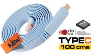 Cabo de consola USB-C a RJ45 Chip FTDI (RS232) Azul 1.8m