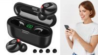 Auricular bluetooth 5.1 con powerbank Negro