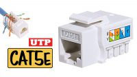 Keystone Jack RJ45 Cat.5E cravamento automático branco
