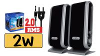 Altavoz de sobremesa 2.0 2W 2 x 1W 220V Negro