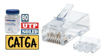 Conector RJ 45 Cat. 6A UTP 15µ solido AWG24-26 (80u.)