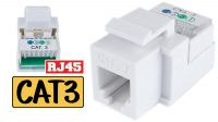 Conector UTP RJ45 Cat.3 auto crimpado blanco