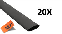 Juego de tubos termorretráctiles de 8-16 mm 20cm Negro (20)