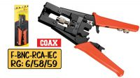 Alicate para crimpar conectores F / BNC / IEC / RCA cable RG 6/59