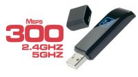 Adaptador USB Wifi 2.4Ghz/5 Ghz 300Mbps 802.11a/b/g/n preto
