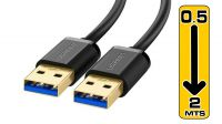 Cable USB Ugreen US128 3.0 A-A M/M Negro