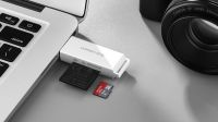 Leitor cartões Ugreen CM104 externo USB 3.0 -  SD + Micro-SD/ TF  branco