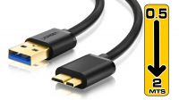 Cable USB Ugreen 3.0 A-M micro B-M Negro
