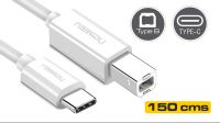 Cable USB Ugreen US421 Tipo C - USB B 1.5m Blanco